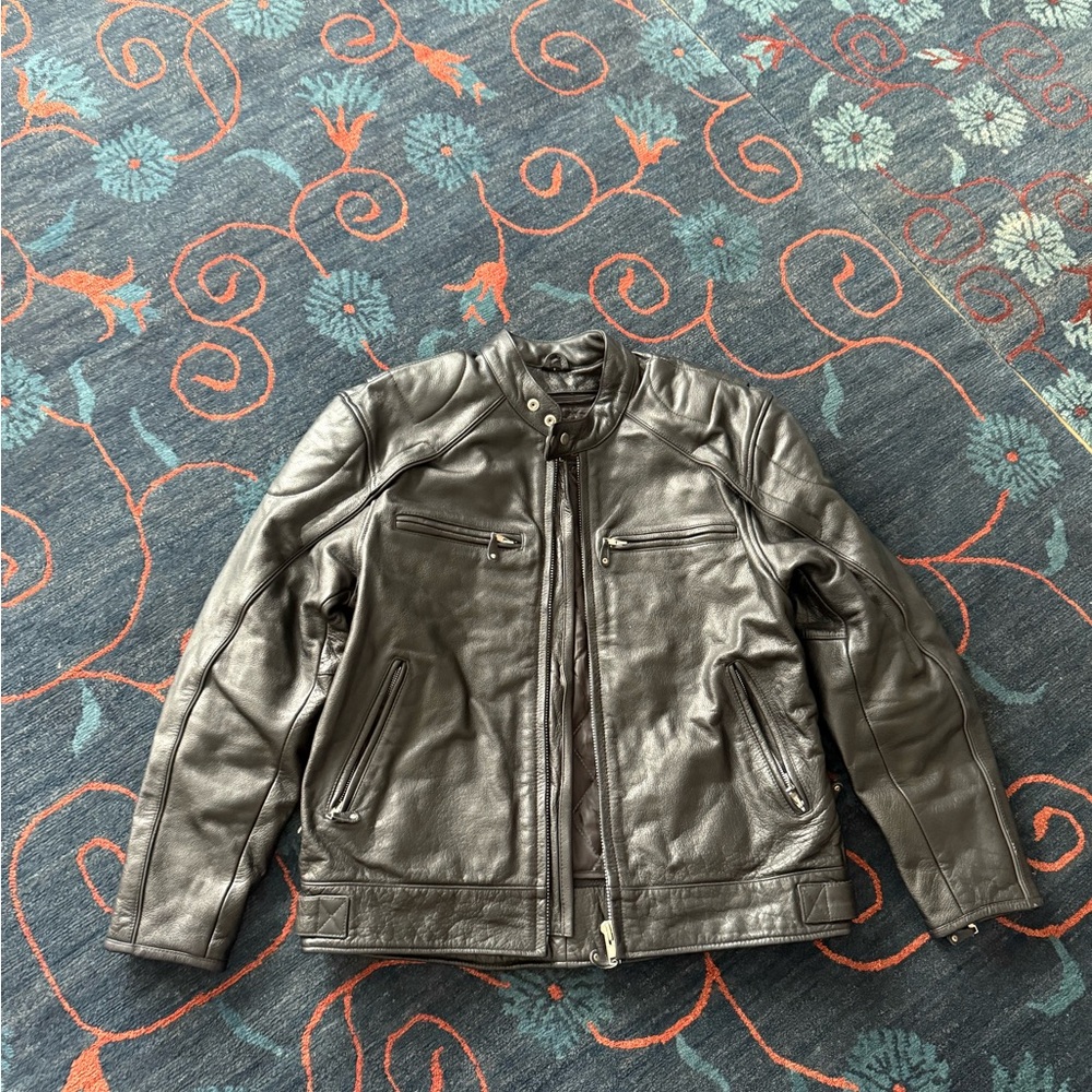 Genuine Black Leather Motorcycle Jacket